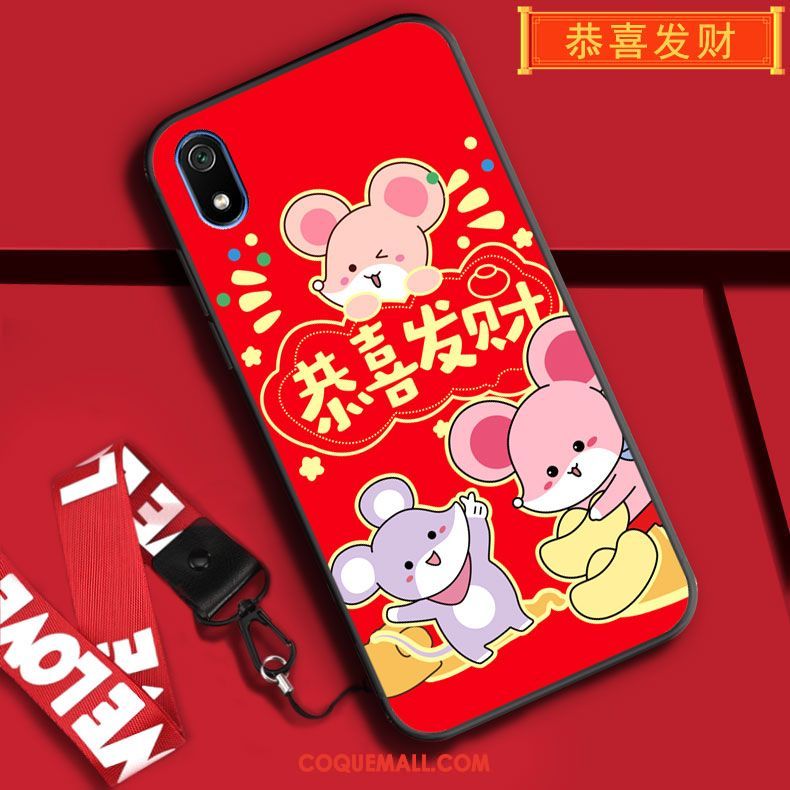 Étui Xiaomi Redmi 7a Protection Fluide Doux Ornements Suspendus, Coque Xiaomi Redmi 7a Tout Compris De Fête Beige