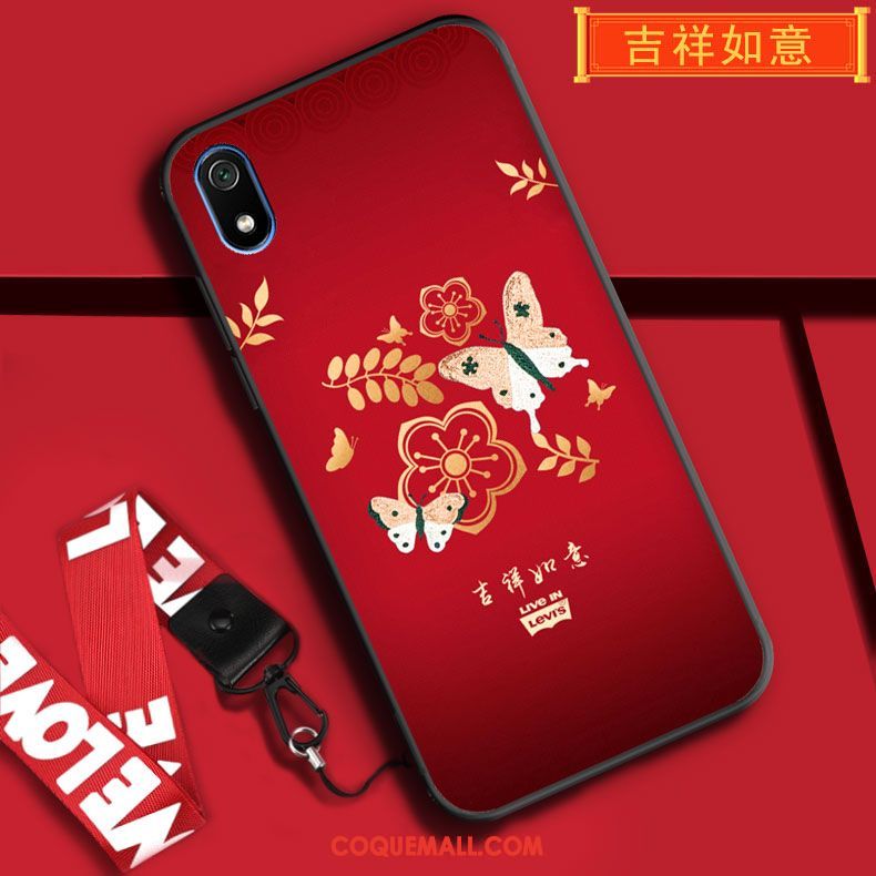 Étui Xiaomi Redmi 7a Protection Fluide Doux Ornements Suspendus, Coque Xiaomi Redmi 7a Tout Compris De Fête Beige