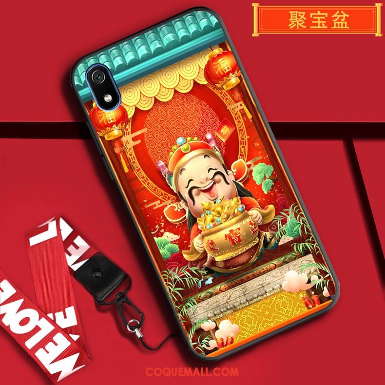 Étui Xiaomi Redmi 7a Protection Fluide Doux Ornements Suspendus, Coque Xiaomi Redmi 7a Tout Compris De Fête Beige