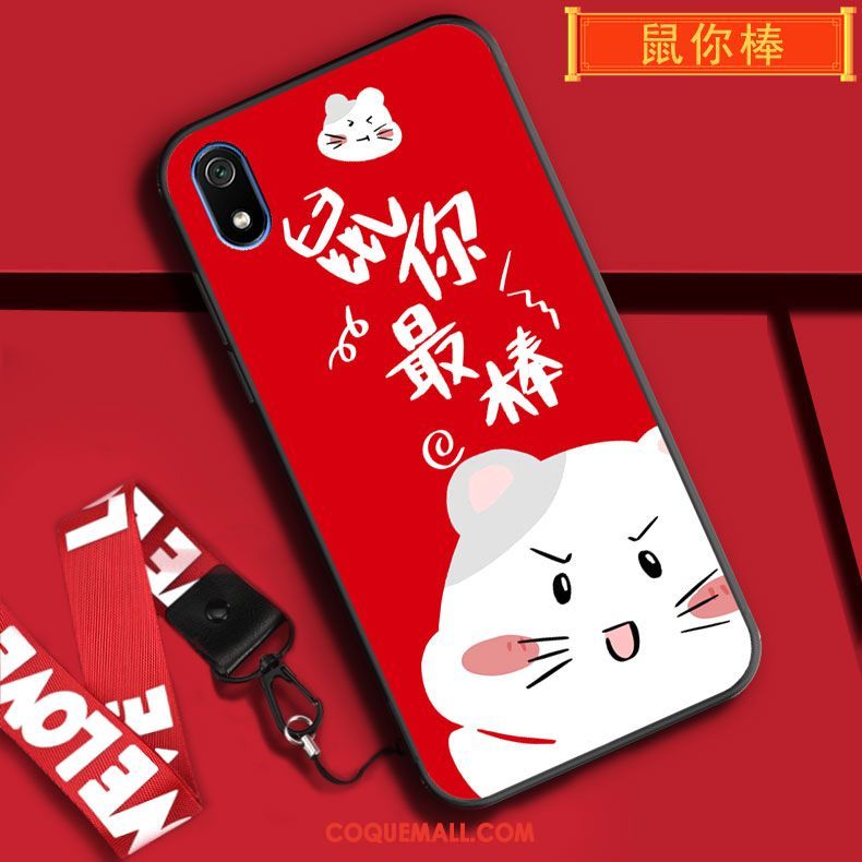 Étui Xiaomi Redmi 7a Protection Fluide Doux Ornements Suspendus, Coque Xiaomi Redmi 7a Tout Compris De Fête Beige