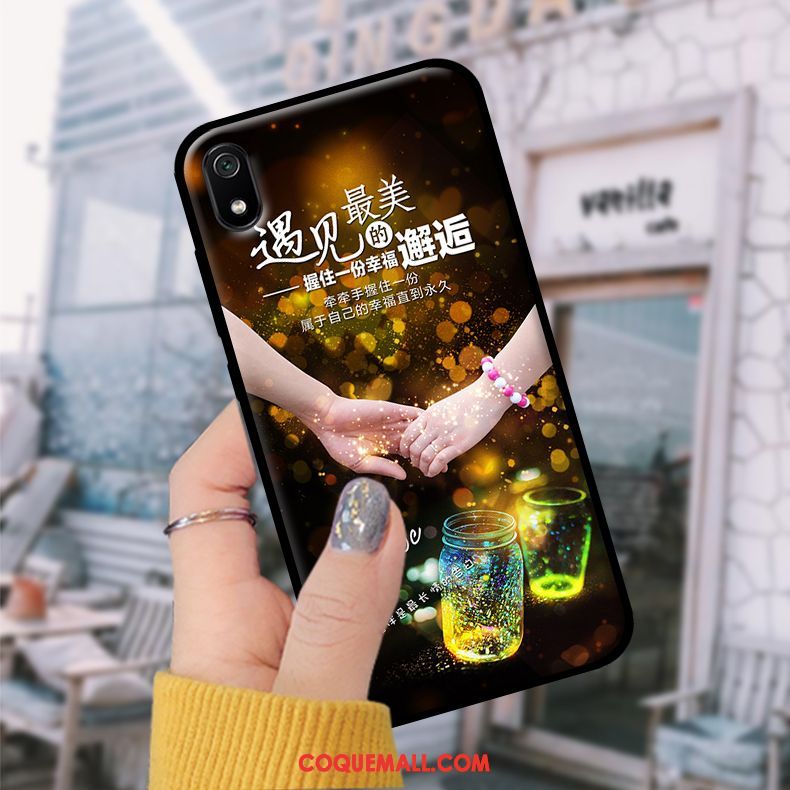 Étui Xiaomi Redmi 7a Protection Tempérer Noir, Coque Xiaomi Redmi 7a Rouge Étudiant Beige