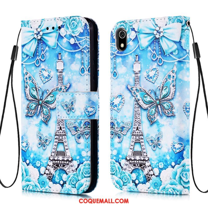 Étui Xiaomi Redmi 7a Rouge Fluide Doux Incassable, Coque Xiaomi Redmi 7a En Cuir Téléphone Portable Beige