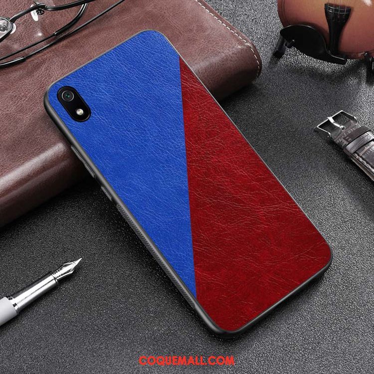 Étui Xiaomi Redmi 7a Rouge Personnalité Fluide Doux, Coque Xiaomi Redmi 7a Similicuir Dessin Animé Beige