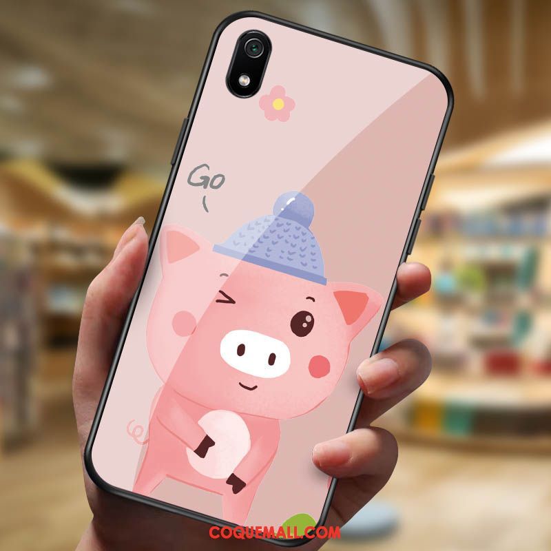 Étui Xiaomi Redmi 7a Rouge Téléphone Portable Nouveau, Coque Xiaomi Redmi 7a Personnalité Dessin Animé Beige