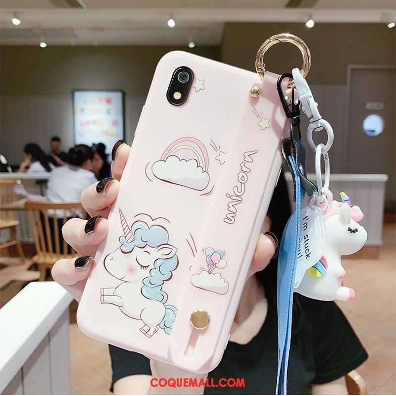 Étui Xiaomi Redmi 7a Silicone Incassable Charmant, Coque Xiaomi Redmi 7a Rose Téléphone Portable Beige