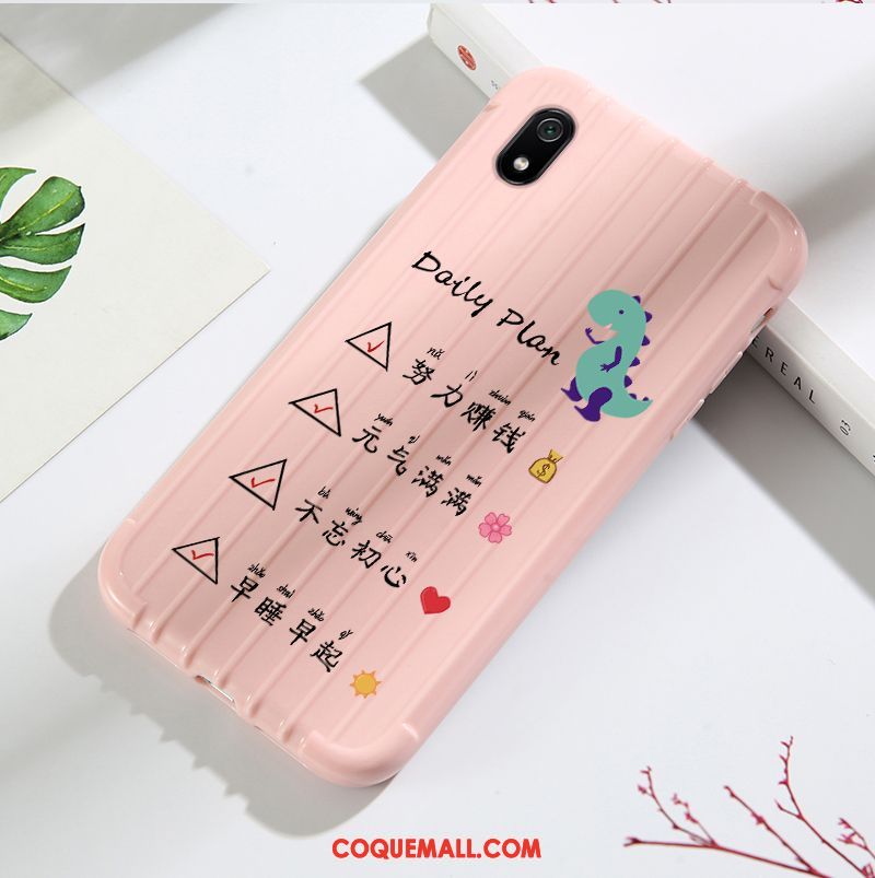 Étui Xiaomi Redmi 7a Tout Compris Silicone Protection, Coque Xiaomi Redmi 7a Téléphone Portable Rouge Beige