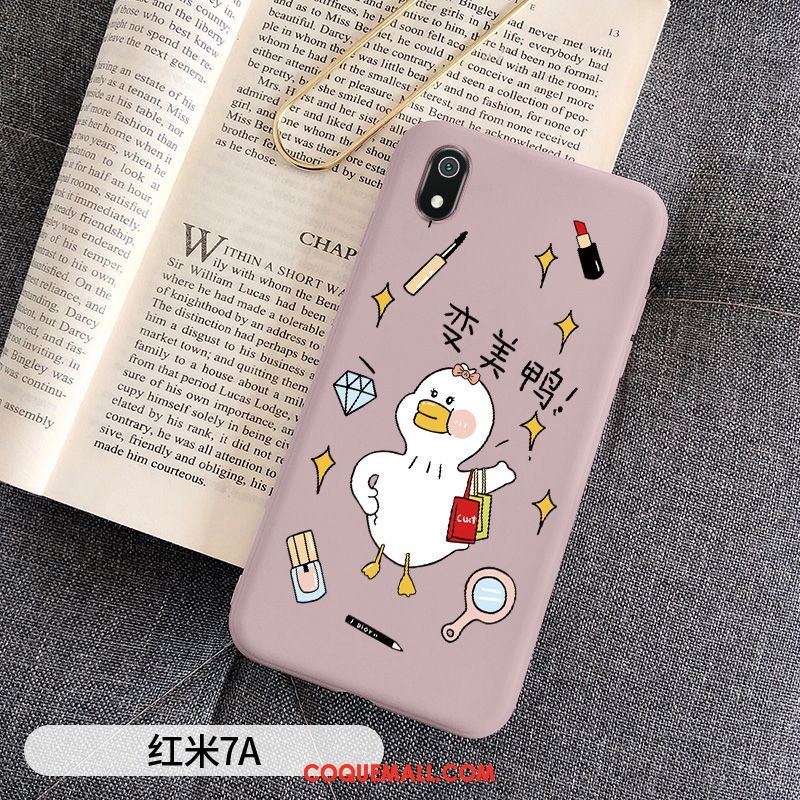 Étui Xiaomi Redmi 7a Téléphone Portable Bleu Canard, Coque Xiaomi Redmi 7a Rouge Dessin Animé Beige