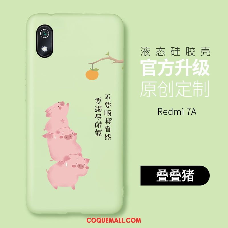 Étui Xiaomi Redmi 7a Téléphone Portable Rose Incassable, Coque Xiaomi Redmi 7a Silicone Créatif Beige
