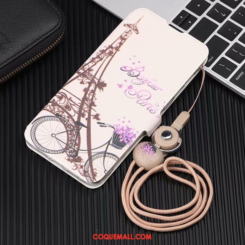 Étui Xiaomi Redmi 7a Violet Qualité Ornements Suspendus, Coque Xiaomi Redmi 7a Téléphone Portable Chat Beige