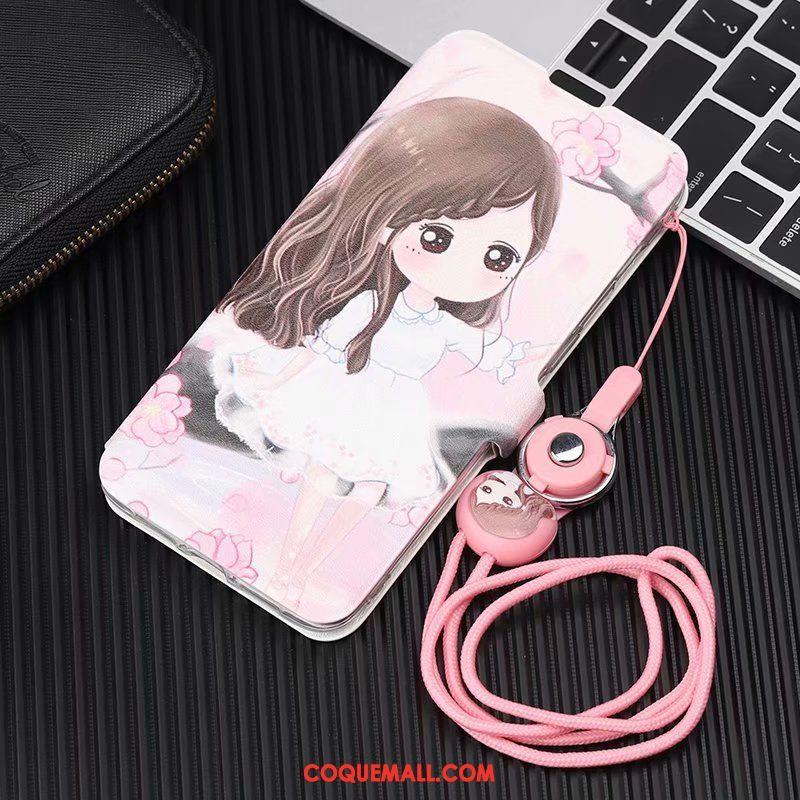 Étui Xiaomi Redmi 7a Violet Qualité Ornements Suspendus, Coque Xiaomi Redmi 7a Téléphone Portable Chat Beige