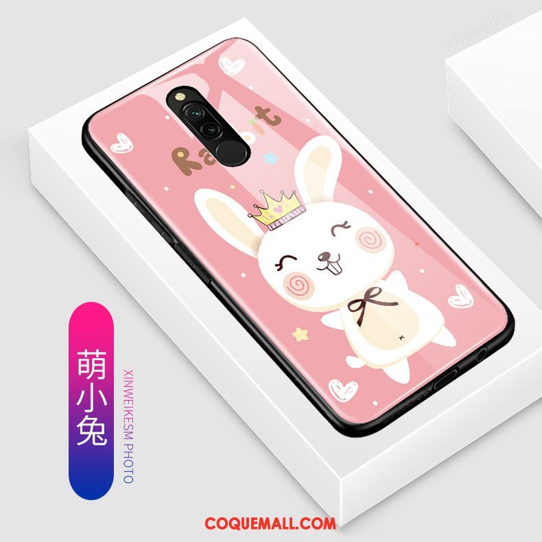 Étui Xiaomi Redmi 8 Bleu Incassable Dessin Animé, Coque Xiaomi Redmi 8 Tout Compris Petit Beige