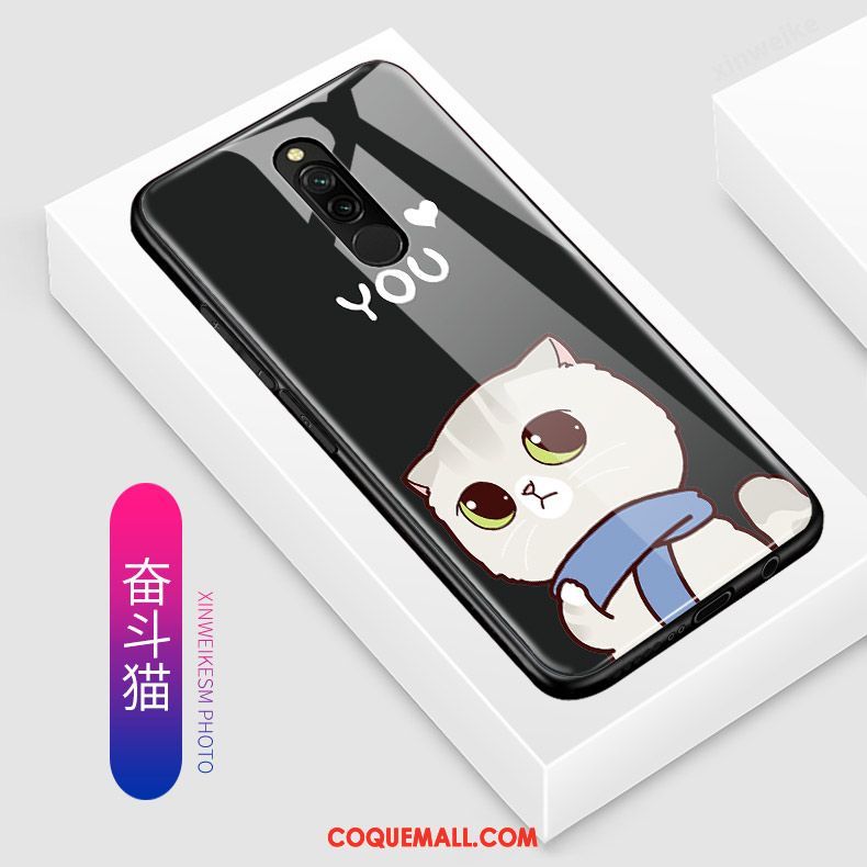 Étui Xiaomi Redmi 8 Bleu Incassable Dessin Animé, Coque Xiaomi Redmi 8 Tout Compris Petit Beige