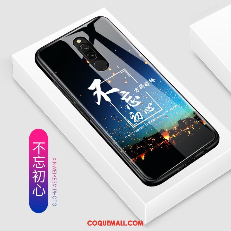 Étui Xiaomi Redmi 8 Bleu Incassable Dessin Animé, Coque Xiaomi Redmi 8 Tout Compris Petit Beige