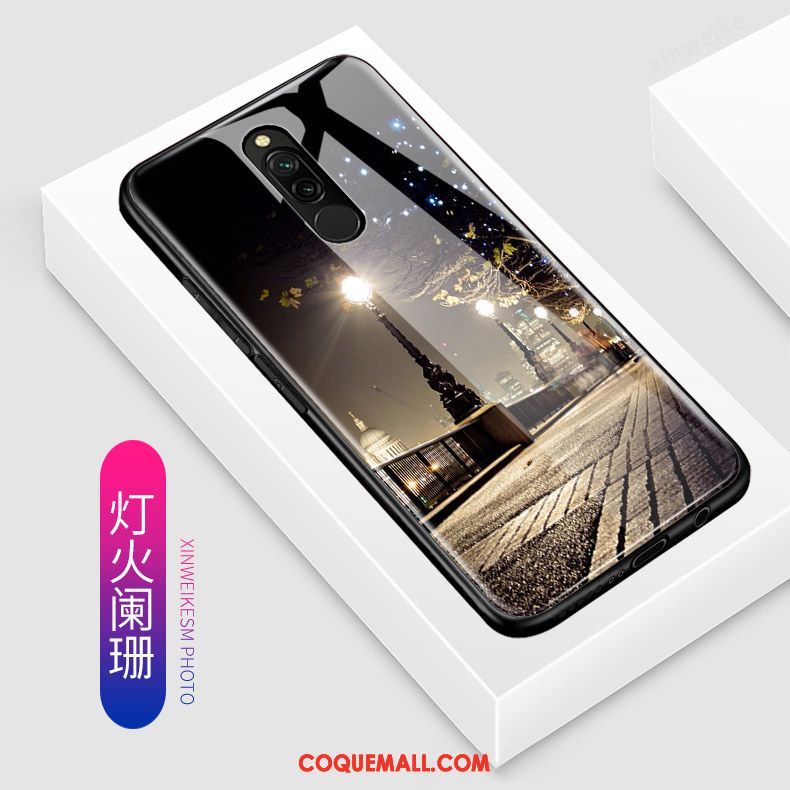 Étui Xiaomi Redmi 8 Bleu Incassable Dessin Animé, Coque Xiaomi Redmi 8 Tout Compris Petit Beige