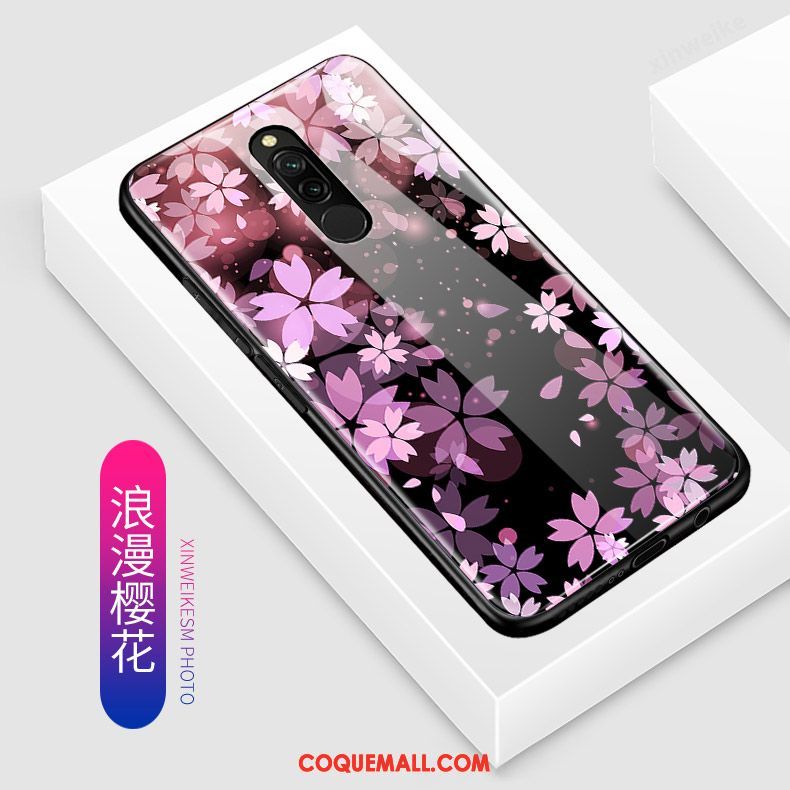 Étui Xiaomi Redmi 8 Bleu Incassable Dessin Animé, Coque Xiaomi Redmi 8 Tout Compris Petit Beige