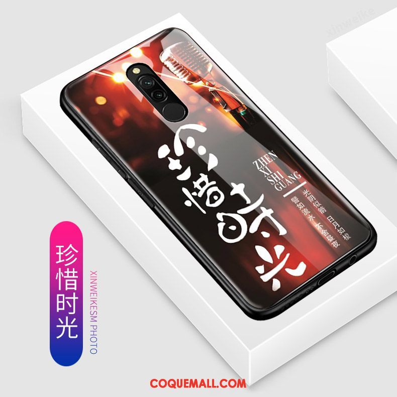 Étui Xiaomi Redmi 8 Bleu Incassable Dessin Animé, Coque Xiaomi Redmi 8 Tout Compris Petit Beige