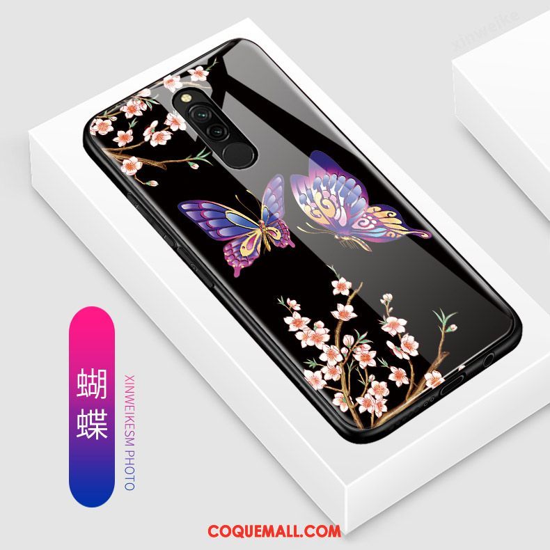 Étui Xiaomi Redmi 8 Bleu Incassable Dessin Animé, Coque Xiaomi Redmi 8 Tout Compris Petit Beige