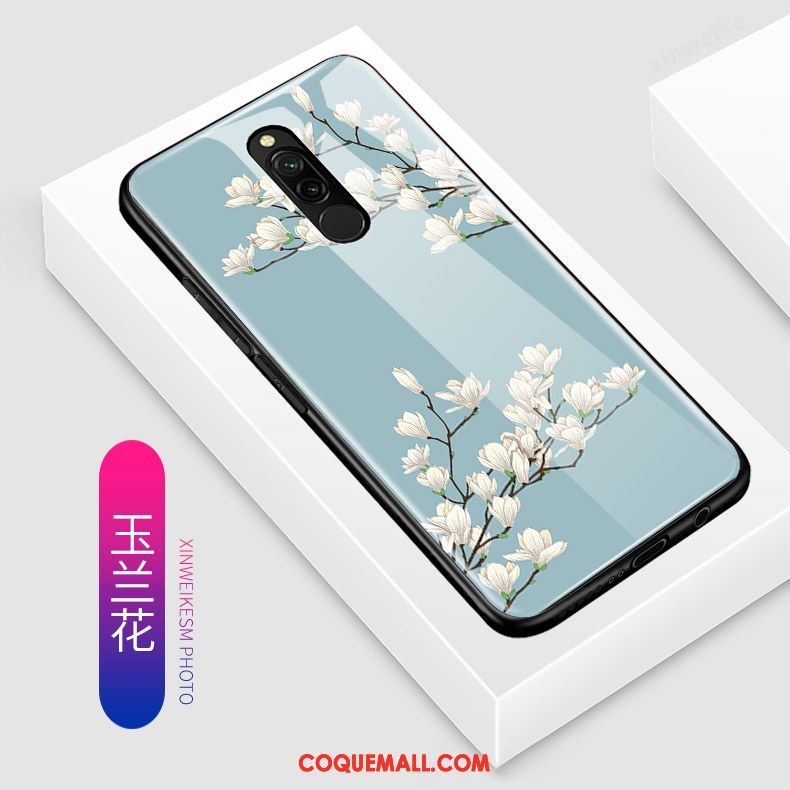 Étui Xiaomi Redmi 8 Bleu Incassable Dessin Animé, Coque Xiaomi Redmi 8 Tout Compris Petit Beige