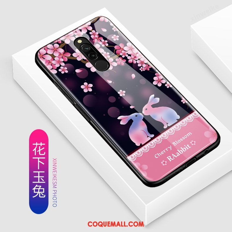 Étui Xiaomi Redmi 8 Bleu Incassable Dessin Animé, Coque Xiaomi Redmi 8 Tout Compris Petit Beige