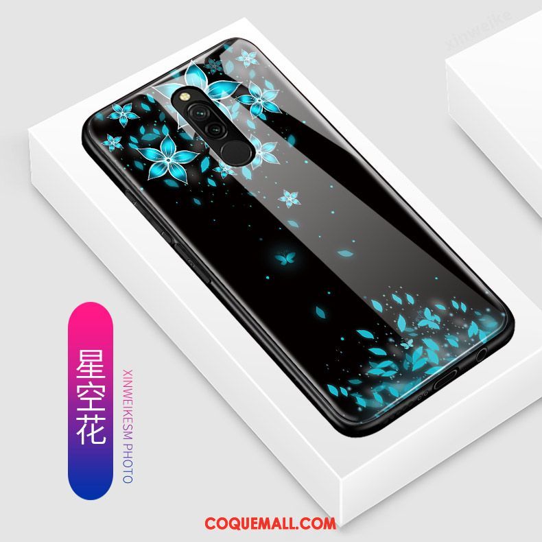 Étui Xiaomi Redmi 8 Bleu Incassable Dessin Animé, Coque Xiaomi Redmi 8 Tout Compris Petit Beige