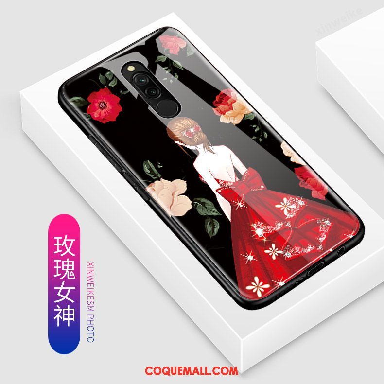 Étui Xiaomi Redmi 8 Bleu Incassable Dessin Animé, Coque Xiaomi Redmi 8 Tout Compris Petit Beige