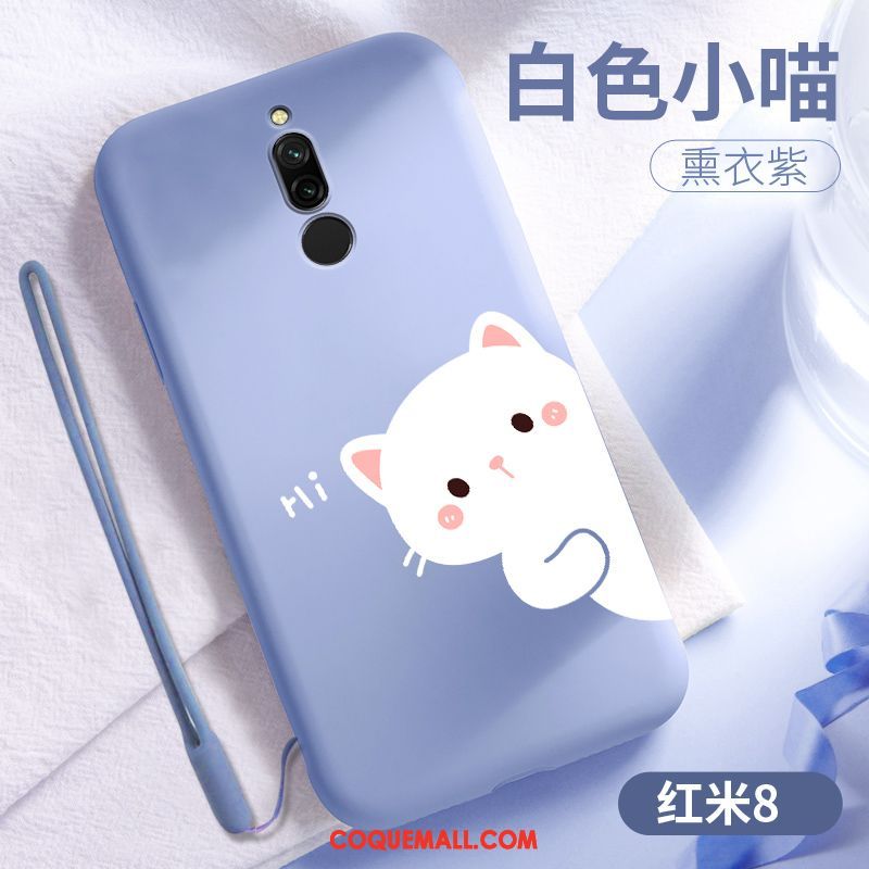 Étui Xiaomi Redmi 8 Fluide Doux Charmant Tempérer, Coque Xiaomi Redmi 8 Rouge Téléphone Portable Beige