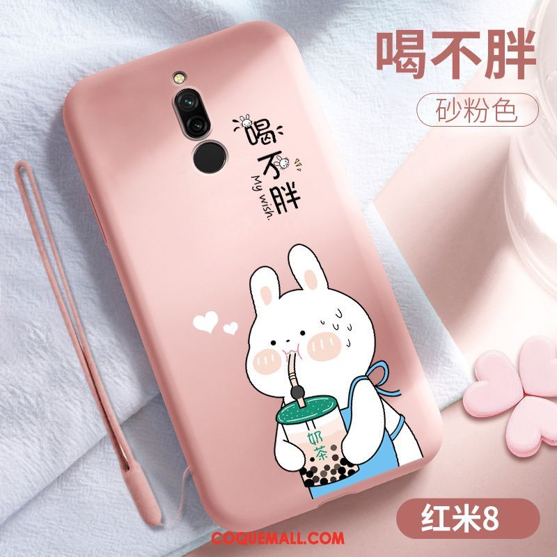 Étui Xiaomi Redmi 8 Fluide Doux Charmant Tempérer, Coque Xiaomi Redmi 8 Rouge Téléphone Portable Beige