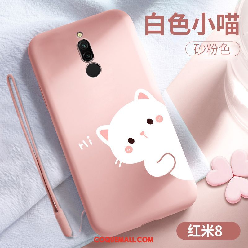 Étui Xiaomi Redmi 8 Fluide Doux Charmant Tempérer, Coque Xiaomi Redmi 8 Rouge Téléphone Portable Beige