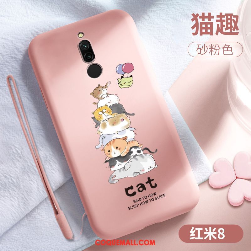 Étui Xiaomi Redmi 8 Fluide Doux Charmant Tempérer, Coque Xiaomi Redmi 8 Rouge Téléphone Portable Beige