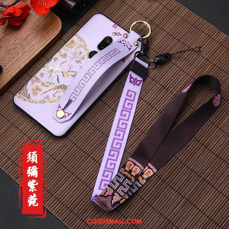 Étui Xiaomi Redmi 8 Incassable Style Chinois Téléphone Portable, Coque Xiaomi Redmi 8 Créatif Gaufrage Beige