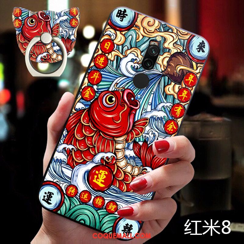 Étui Xiaomi Redmi 8 Marque De Tendance Rouge Téléphone Portable, Coque Xiaomi Redmi 8 Nouveau Petit Beige