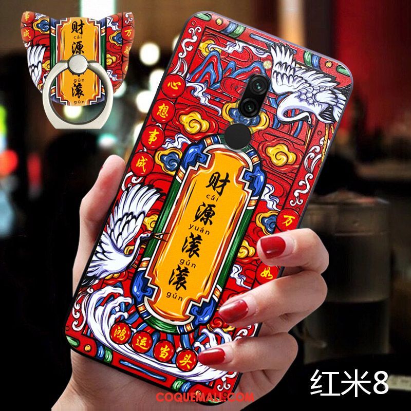 Étui Xiaomi Redmi 8 Marque De Tendance Rouge Téléphone Portable, Coque Xiaomi Redmi 8 Nouveau Petit Beige