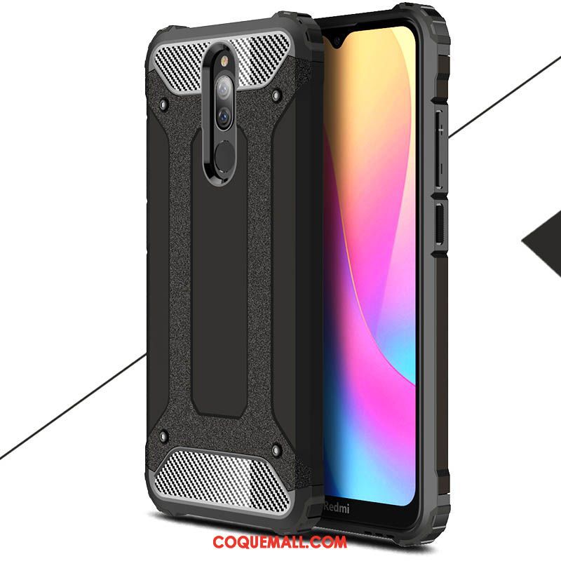 Étui Xiaomi Redmi 8 Protection Délavé En Daim Blanc, Coque Xiaomi Redmi 8 Difficile Téléphone Portable Beige