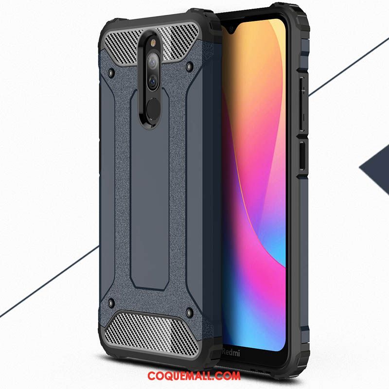 Étui Xiaomi Redmi 8 Protection Délavé En Daim Blanc, Coque Xiaomi Redmi 8 Difficile Téléphone Portable Beige