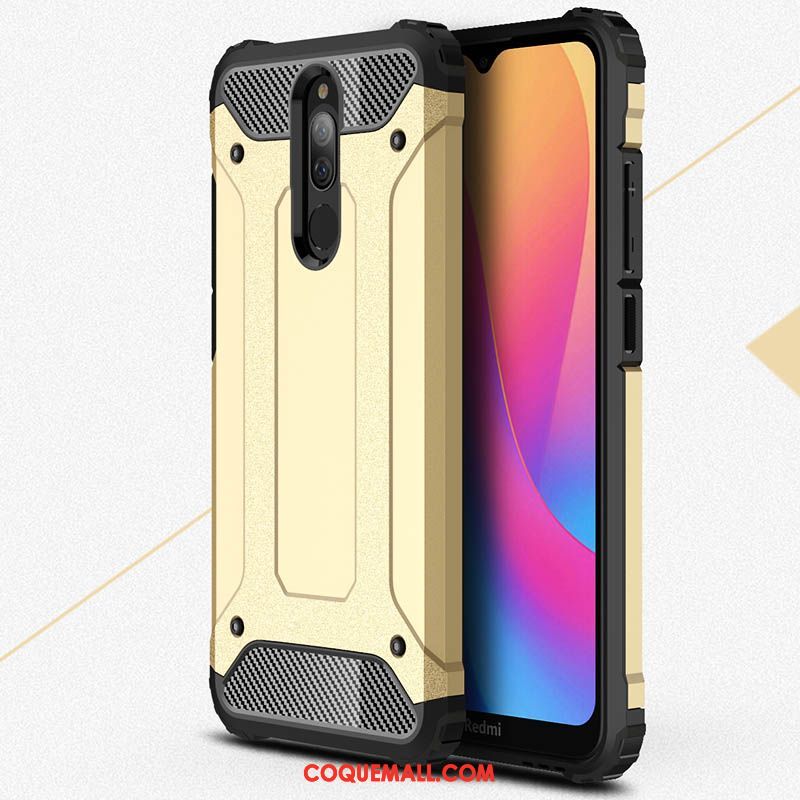 Étui Xiaomi Redmi 8 Protection Délavé En Daim Blanc, Coque Xiaomi Redmi 8 Difficile Téléphone Portable Beige