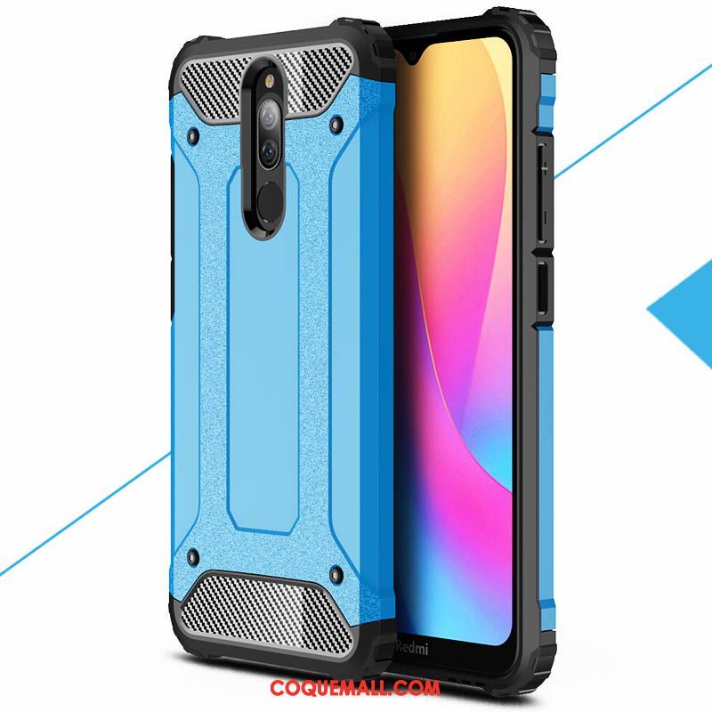 Étui Xiaomi Redmi 8 Protection Délavé En Daim Blanc, Coque Xiaomi Redmi 8 Difficile Téléphone Portable Beige