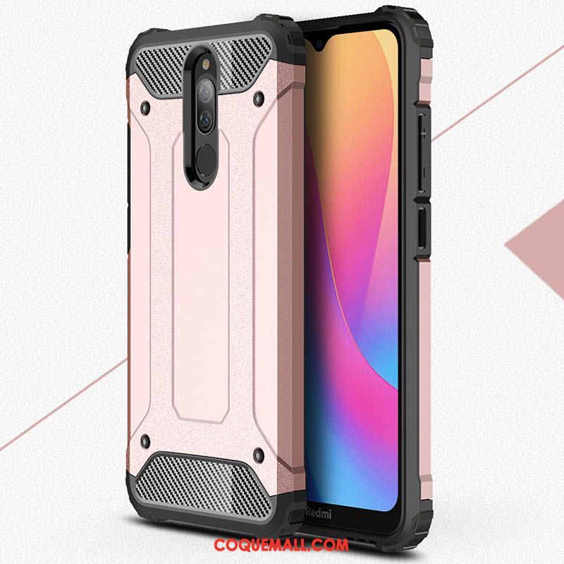 Étui Xiaomi Redmi 8 Protection Délavé En Daim Blanc, Coque Xiaomi Redmi 8 Difficile Téléphone Portable Beige