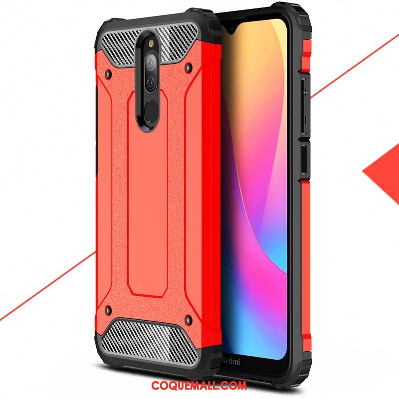 Étui Xiaomi Redmi 8 Protection Délavé En Daim Blanc, Coque Xiaomi Redmi 8 Difficile Téléphone Portable Beige