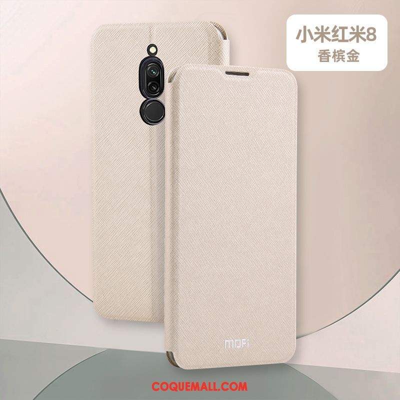 Étui Xiaomi Redmi 8 Silicone En Cuir Protection, Coque Xiaomi Redmi 8 Nouveau Téléphone Portable Beige