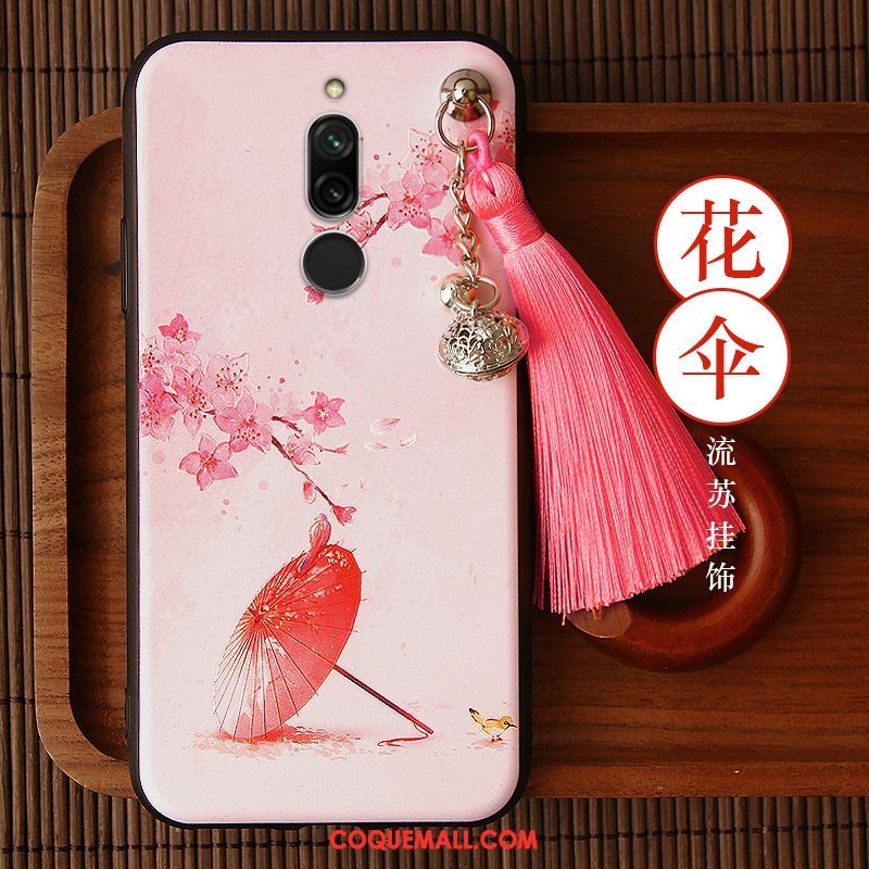 Étui Xiaomi Redmi 8 Tout Compris Incassable Téléphone Portable, Coque Xiaomi Redmi 8 Rouge Créatif Beige
