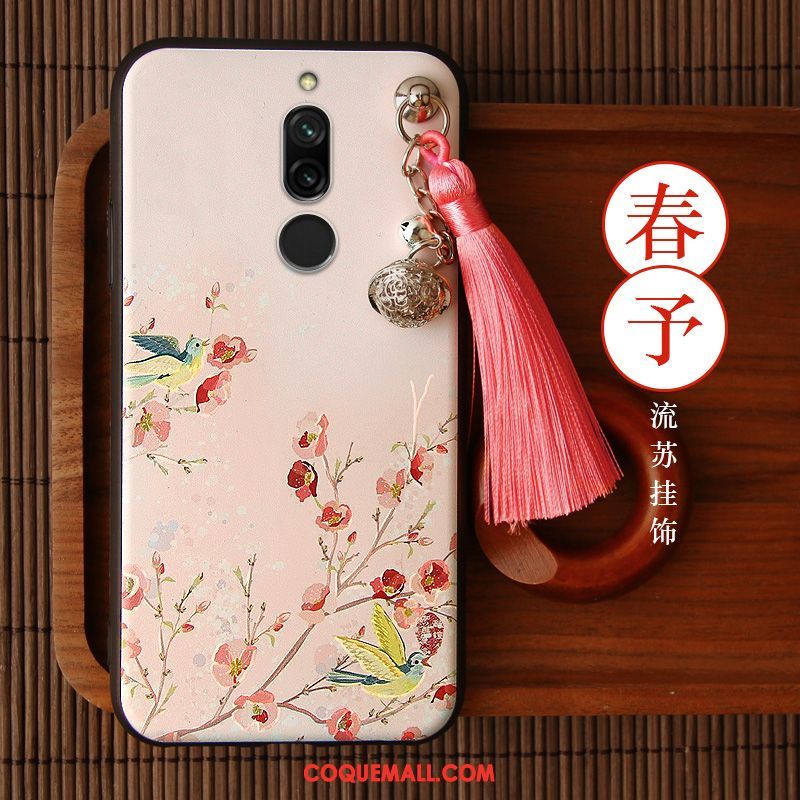 Étui Xiaomi Redmi 8 Tout Compris Incassable Téléphone Portable, Coque Xiaomi Redmi 8 Rouge Créatif Beige