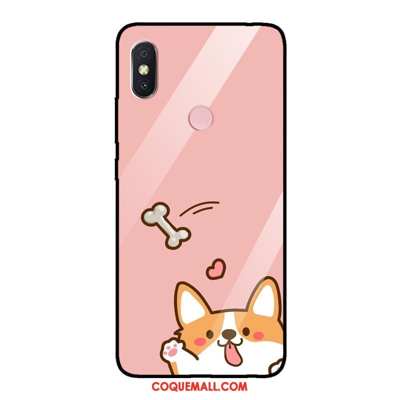 Étui Xiaomi Redmi Note 5 Chiens Rouge Mignonne, Coque Xiaomi Redmi Note 5 Verre Trempé Drôle Beige