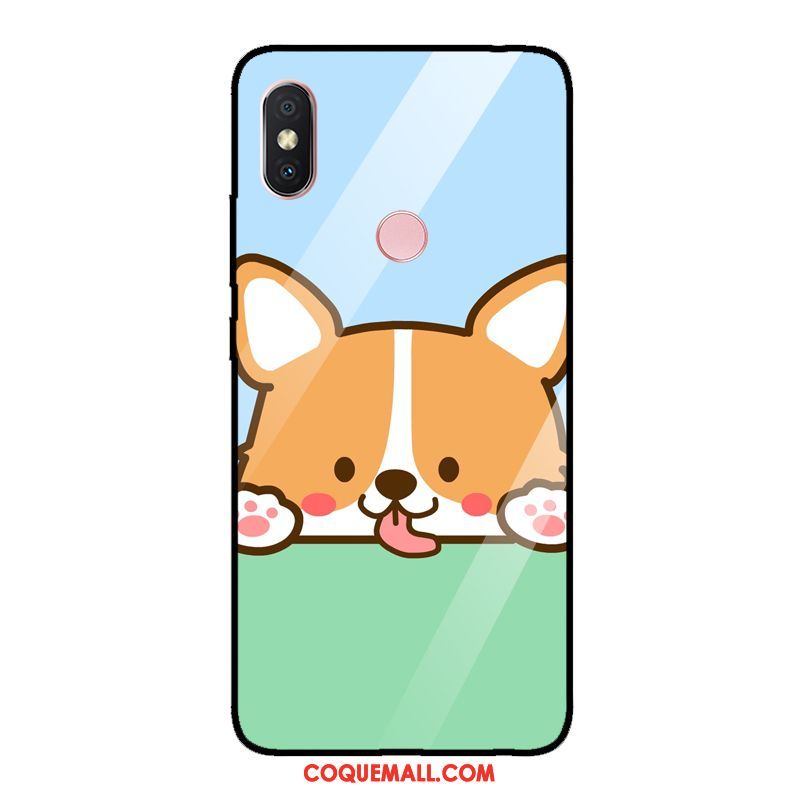 Étui Xiaomi Redmi Note 5 Chiens Rouge Mignonne, Coque Xiaomi Redmi Note 5 Verre Trempé Drôle Beige