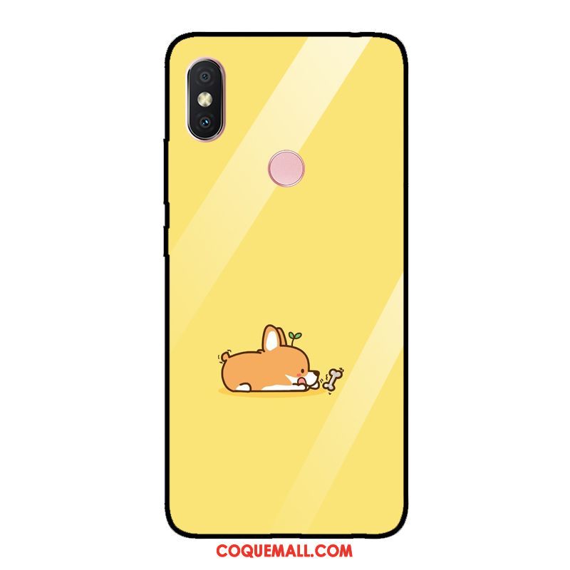 Étui Xiaomi Redmi Note 5 Chiens Rouge Mignonne, Coque Xiaomi Redmi Note 5 Verre Trempé Drôle Beige