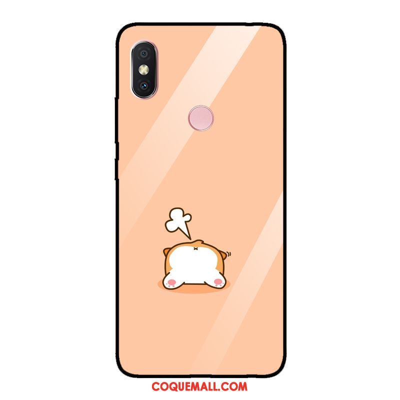 Étui Xiaomi Redmi Note 5 Chiens Rouge Mignonne, Coque Xiaomi Redmi Note 5 Verre Trempé Drôle Beige