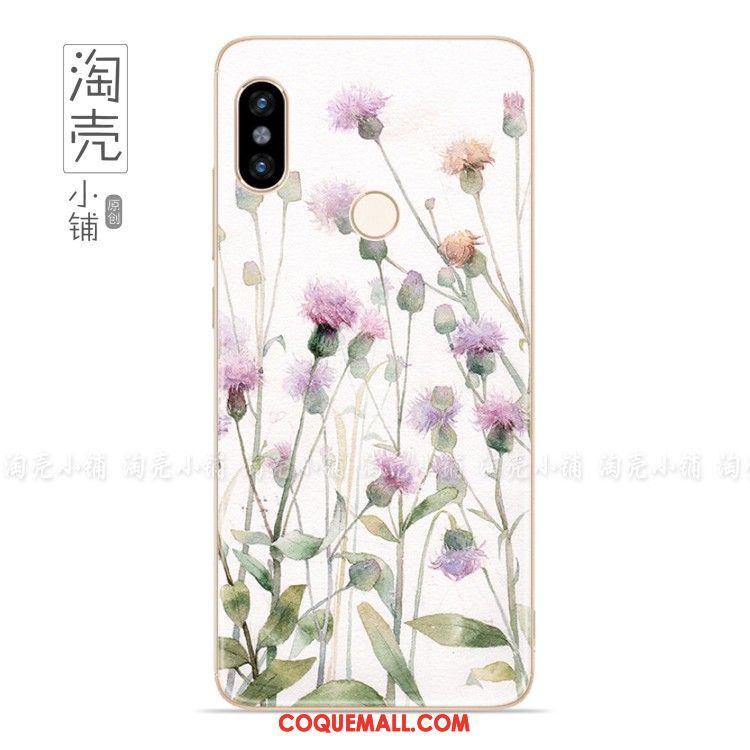 Étui Xiaomi Redmi Note 5 Frais Téléphone Portable Fleurs, Coque Xiaomi Redmi Note 5 Art Blanc Beige