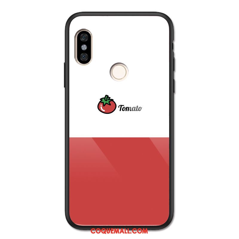 Étui Xiaomi Redmi Note 5 Fruit Personnalité Fraise, Coque Xiaomi Redmi Note 5 Verre Petit Beige