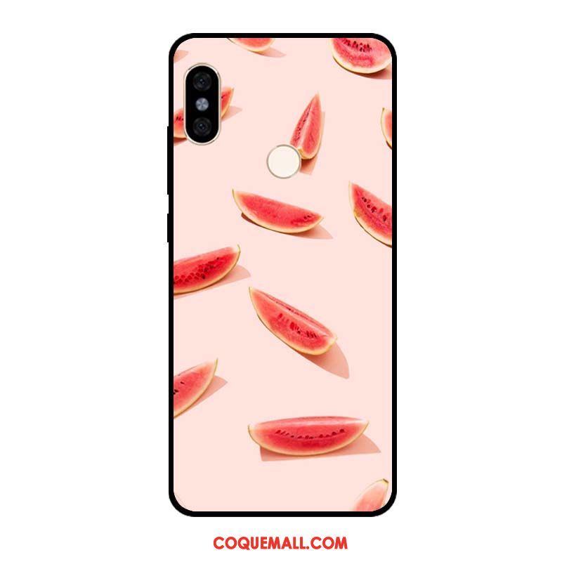 Étui Xiaomi Redmi Note 5 Fruit Téléphone Portable Rouge, Coque Xiaomi Redmi Note 5 Pastèque Bordure Beige