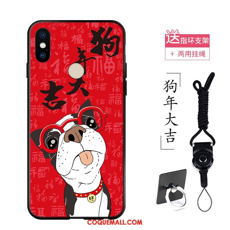 Étui Xiaomi Redmi Note 5 Grand Personnalité Rouge, Coque Xiaomi Redmi Note 5 Chiens Téléphone Portable Beige