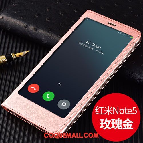 Étui Xiaomi Redmi Note 5 Incassable Or Petit, Coque Xiaomi Redmi Note 5 Rouge Clamshell Beige